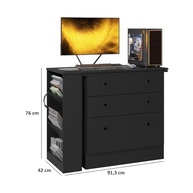 Cômoda com Mesa Giratória Gamer Preto Qmovi - Design Moderno e Funcionalidade para Jogadores - imagem 3
