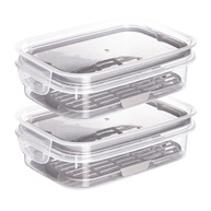 Kit 2 Potes Herméticos com Escorredor Plastil 500ml - BPA Free, Ideal para Frios e Petiscos - imagem 1