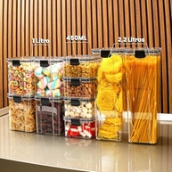Kit 10 Potes Herméticos Empilháveis 2,2L, 1L e 450ml - Organize sua Cozinha com Segurança e Estilo - imagem 3