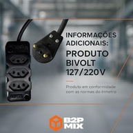 Extensão Elétrica Industrial 50m Cabo PP 2x2,5mm com Tomada Tripla Reforçada - imagem 3