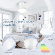 Ventilador de Teto com Luz e Controle Remoto 25" - 6 Velocidades, Bivolt, Iluminação RGB - imagem 2