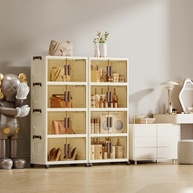 Armário Organizador Dobrável com Rodinhas 5 Prateleiras - 40cm Largura, Transparente, Espaçoso e Prático para Casa - imagem 3