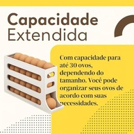 Organizador de Ovos com Dispensador Automático - 4 Camadas, 28 Ovos, Design Rolante para Geladeira - imagem 5