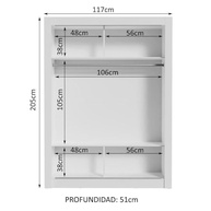 Guarda-Roupa Solteiro Denver 2P Madesa | Design Moderno com Pés Ajustáveis - imagem 5