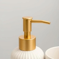 Kit Lavabo Luxo com Dispenser de Sabonete e Porta-Escovas Multifuncional em Bambu Branco - imagem 4