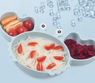 Pratinho Caranguejo com Divisória e Ventosa Silicone - Seguro e Divertido para Bebês - imagem 3