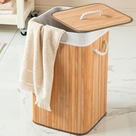 Cesto de Bambu para Roupas Suja 60L com Tampa - Design Natural e Prático para Lavanderia e Quarto - imagem 3