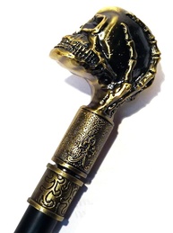 Bengala Com Adaga Embutida Caveira Dourada - Estilo e Segurança em um Único Item - imagem 4
