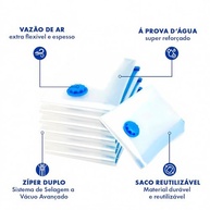 Kit 5 Sacos à Vácuo 50x60 cm com Bomba Manual - Organize e Economize Espaço com Proteção Total - imagem 5