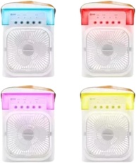 Ventilador de Mesa 4 em 1 com Umidificador e Aromatizador | LED RGB, 3 Velocidades, USB - imagem 4