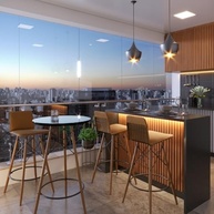 Mesa Alta Bistrô com Tampo de Vidro Temperado Redonda - Design Retrô Industrial para Varanda, Cozinha e Área Gourmet - imagem 3