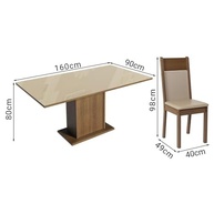 Conjunto de Jantar com Mesa de Vidro e 6 Cadeiras - Design Moderno e Conforto para sua Sala - imagem 3