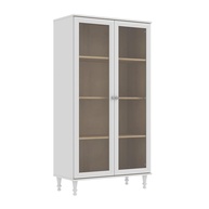 Cristaleira Estante para Livros Ditália 2 Portas com Vidro - Design Moderno em Branco - imagem 1