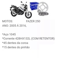 Combo Corrente e Coroas Nakata para Yamaha Fazer 250 (2005-2016) com Retentor e Graxa - imagem 3