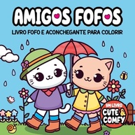 Livro de Colorir Adulto Cute & Comfy - Amigos Fofos: Relaxamento e Criatividade - imagem 2
