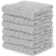 Comfy Cubs - Pacote com 6 Toalhas de Musselina Premium para Bebês | 6 Camadas de Algodão Macio e Absorvente - imagem 1