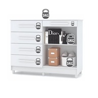 Cômoda 2 Portas 5 Gavetas Sirius Nature/Alasca - Organize seu Espaço com Estilo - imagem 5