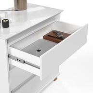 Mini Cômoda 3 Gavetas com Pés em Madeira - Organizador de Quarto Moderno (Branco) - imagem 5