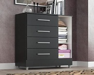 Cômoda Laura 4 Gavetas e 1 Porta em Design Moderno Onix - Organize seu Espaço com Estilo - imagem 5