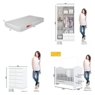 Quarto de Bebê 3 em 1: Berço, Guarda-Roupa e Cômoda - imagem 2