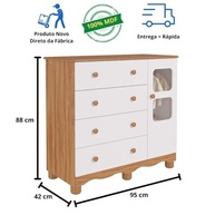 Quarto de Bebê Completo com Guarda-Roupa e Cômoda Uli em Madeira Peroba - imagem 3