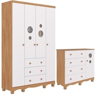 Quarto de Bebê Completo com Guarda-Roupa 4 Portas e Cômoda 3 Gavetas em MDF Premium - imagem 4