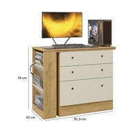 Cômoda com Mesa Giratória Gamer Freijó Off White Qmovi - Design Moderno e Funcionalidade Premium - imagem 3