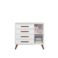Cômoda Infantil Retrô Qencanto Qmovi Branco - Design Charmoso e Funcionalidade para o Quarto da Criança - imagem 4
