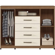Cômoda Master 2P+4G+1Nicho com Rodízios Jatobá/Areia - Organize seu Quarto com Estilo - imagem 5