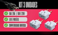 Kit 3 Adaptadores de Tomada 20A/10A Benjamin Bivolt - Compatível Padrão Antigo/Novo - imagem 3