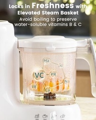 GROWNSY Máquina de Alimentos para Bebês com Cesto a Vapor - Processador Completo com Estéril - imagem 4