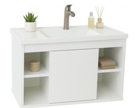 Conjunto Gabinete Cuba E Espelheira Para Banheiro Completo Com Nichos Porta Espelho Branco Moderno - imagem 4