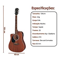 Violão Hofma HMF250 Canhoto: Kit Completo! - imagem 2