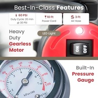 Compressor de Ar Portátil VIAIR 85P: Inflador de Pneu 12V para Carro, Caminhão e SUV - Potência e Confiabilidade em Suas Mãos! - imagem 4