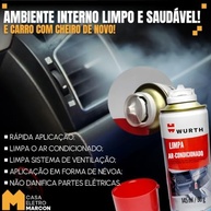 Kit 3 Higienizador Ar Condicionado Automotivo Wurth Spray 145ml - Carro Novo e Livre de Odores - imagem 4