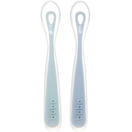 Kit 2 Colheres em Silicone Fase 1 Azul - Buba | Introdução Alimentar Segura e Confortável - imagem 1