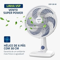 Ventilador de Mesa Mondial 220V 30cm 6 Pás Super Power VSP-30-W - Potência e Conforto com Estilo - imagem 5