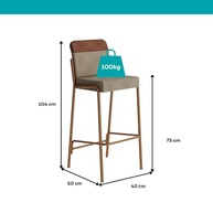 Kit 2 Banquetas Altas Duo Carraro - Areia e Rosê | Estilo e Conforto Moderno - imagem 3