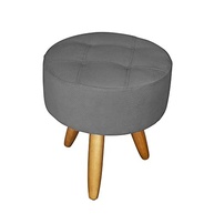 Puff Decorativo Redondo Moderno Resistente em Cinza | Conforto e Estilo para Qualquer Ambiente - imagem 4