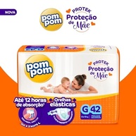 Fralda Pom Pom Protek Proteção de Mãe G - 42 Unidades | Conforto e Absorção por até 12h - imagem 4
