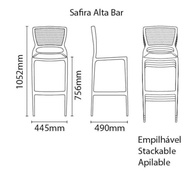 Banqueta para Bar Alta Tramontina Safira Preta – Estilo e Conforto para seu Ambiente - imagem 3