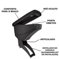 Apoio de Braço Premium para Sandero, Logan e Duster Outdoor - Conforto e Estilo em Tecido Preto - imagem 4