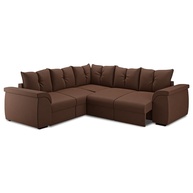 Sofá de Canto 5 Lugares com Retráteis Qatar Suede Marrom - Conforto e Estilo para sua Sala - imagem 1