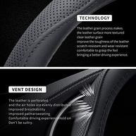 Capa de Volante Universal em Couro Sintético Preto - Conforto e Segurança para Seu Carro - imagem 4