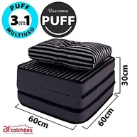 Puff Colchonete Dobrável 3 em 1 com Travesseiro - Conforto Versátil para Casa e Viagem - imagem 3