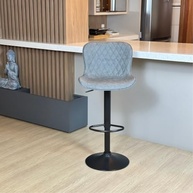 Banqueta Alta Giratória com Encosto em Couro PU - Conforto e Estilo Moderno para Cozinha - imagem 3