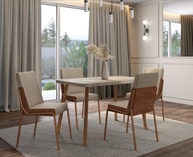 Conjunto Sala de Jantar 4 Cadeiras San Lorenzo - Design Moderno e Conforto - imagem 1