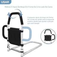 Grade de Cama para Idoso com Alças Dobráveis e Bolsos de Armazenamento - Segurança e Conforto na Cama - imagem 4