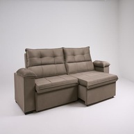 Sofá 2 Lugares Reclinável e Retrátil em Veludo Capuccino - Conforto e Estilo para sua Sala - imagem 3