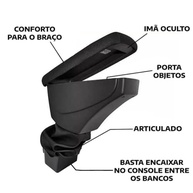 Apoio de Braço Premium para City (2015+): Conforto e Estilo em Tecido Preto Sem Costura - imagem 4